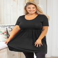 thumbnail image 2 of Tunique Grande Taille pour Femmes Manches Courtes Roses Vertes Hauts 3X Col Rond Vêtements Été Fluide Vêtements de Maternité Chemise, 2 of 6