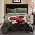 thumbnail image 1 of Thick Warm Winter Fleece Blanket For King Bed 2 Ply Reversible Soft Raschel Blanket,85"x93",10lb, 1 of 8