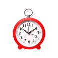 thumbnail image 1 of LED Alarm Clock with Temperature and Humidity Monitor, Circular Desktop or Wall-Mounted Design, Battery-Powered, 3.94 in Diameter, Red/Black/Pink, 1 of 6
