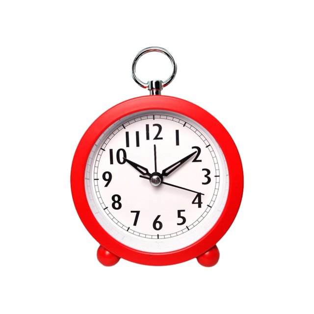 LED Alarm Clock with Temperature and Humidity Monitor, Circular Desktop or Wall-Mounted Design, Battery-Powered, 3.94 in Diameter, Red/Black/Pink