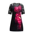 thumbnail image 4 of Robe d'Été pour Femmes 2024 Mode Grande Taille Aguichant à Manches Courtes Imprimée à Col en V Robe en Dentelle pour Dames Rabais de 50 % Liquidation!, 4 of 4