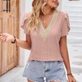 thumbnail image 3 of Birdeem Blouse Mode pour Femmes à Manches Courtes, Col en V, Coupe Ample, Manches Bouffantes, Imprimée, 3 of 5