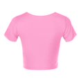 thumbnail image 5 of JIRNDf Hauts pour Femmes T-Shirts d'Été Tendance Mode Manches Courtes Mignon Court Basique Col Rond Coupe Ajustée Blouse pour Femmes Tunique Décontractée Hauts Rose m, 5 of 5