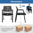 thumbnail image 4 of Costway Conference Chairs Set of 4 Stackable Office Guest Mesh Chair Waiting Room Wheels, 4 of 10
