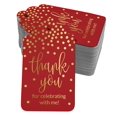 thumbnail image 1 of Inkdotpot Pack Of 100 Real Gold Foil Paper Tags Thank You For Celebrating With Me Birthday Favor Hang Tags, 1 of 1