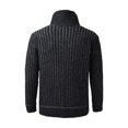 thumbnail image 4 of Qertyioot Pull à Col Châle pour Hommes, Pull Décontracté Slim à Boutons Texturé, 4 of 6