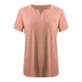 thumbnail image 4 of asjyhkr Plus Size Womens Summer Tops Short Sleeve T Shirts Loose Stretch Soft Comfy Tees Solid Basic Blouses, 4 of 4