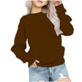thumbnail image 2 of RXIRUCGD Sweat à Capuche pour Enfants Garçons Filles Mode Mignon Couleur Unie Manches Longues Col Rond (Marron, Taille : 2 Ans), 2 of 7