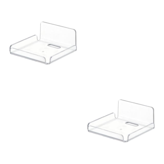 ZLight Contemporary Storage Holder for Living Room Floating Stand Shelf for Organization Shelves Clear Style A 2Set
