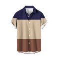 thumbnail image 2 of Qertyioot Chemise Imprimée Géométrique à Manches Courtes et Col Rond pour Hommes, Ultra Douce en Bambou, 2 of 4