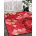 thumbnail image 3 of Ahgly Tapis de Zone Carré Orange Transitionnel Lavable en Machine, 3 Pieds Carré, 3 of 7