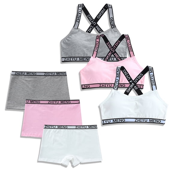 Girl Bra Training Bra Fit for 11-16 Years for Teens & Big Girls Cotton Breathable Training Bras Elastic Shoulder Straps with Adjustable Straps