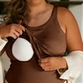 thumbnail image 1 of Débardeurs Fluides de Travail pour Femmes Grande Taille Débardeurs Côtelés pour Femmes Col Rond Sans Manches Décontracté Basique à Bretelles Camisole Ajustée Marron TG, 1 of 9