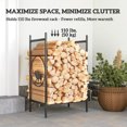 thumbnail image 4 of Outsunny Firewood Rack Outdoor, 19" Heavy Duty Metal Fireplace Log Holder, 4 of 10