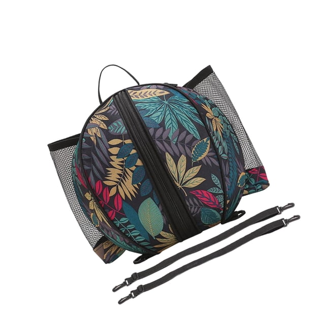 maytalsory Basketball Bag Backpack Waterproof Mesh Pockets for Football Volleyball leaf