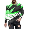 thumbnail image 1 of T-Shirt Blouse Décontracté à Manches Longues et Col Rond pour Hommes avec Rayures Imprimées, 1 of 5