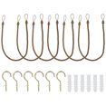thumbnail image 1 of Unique Bargains Attaches de Rideaux, Lot de 6 Attaches de Rideaux Tressées avec Crochets à Vis et Boulons, Kaki, 1 of 7