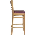 thumbnail image 2 of HERCULES Series Ladder Back Natural Wood Restaurant Barstool - Burgundy Vinyl Seat, 2 of 6