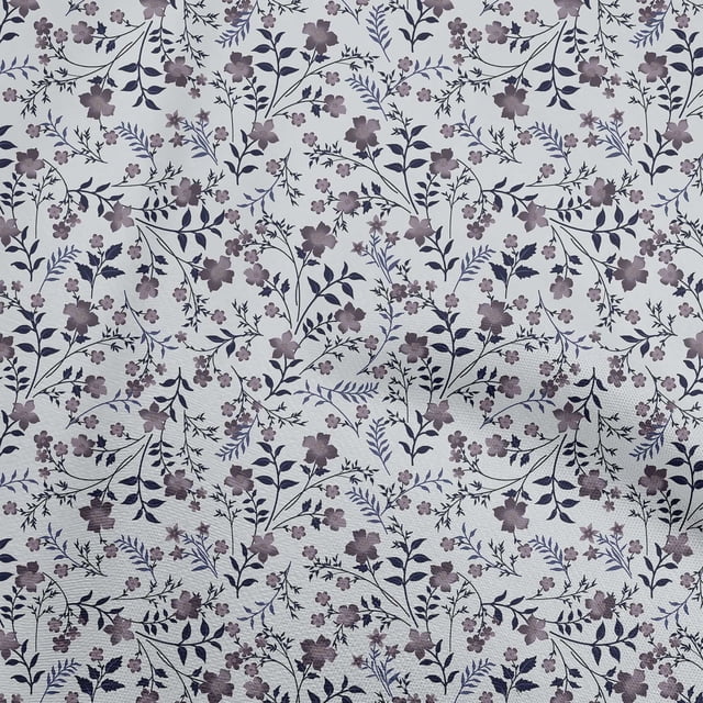 oneOone Polyester Spandex Light Gray Fabric Florals Sewing Material Print Fabric By The Yard 56 Inch Wide