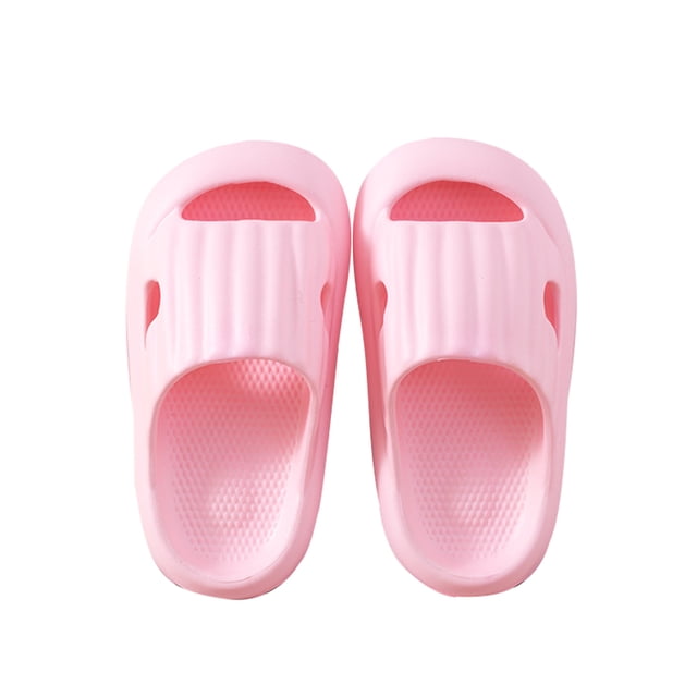 UKAP Kids Shower Slippers Backless Slide Sandals Flat Water Shoes Home Clogs Comfort Pink 10C