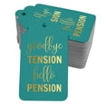 thumbnail image 1 of Inkdotpot Pack Of 50 Real Gold Foil Paper Tags Good Bye Tension Hello Pension Retirement Favor Hang Tags, 1 of 1