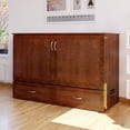 thumbnail image 4 of AFI Hamilton Queen Solid Wood Murphy Bed Chest with Mattress in Walnut, 4 of 20