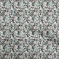 thumbnail image 1 of oneOone Silk Tabby Gray Fabric Abstract Bird Sewing Material Print Fabric By The Yard 42 Inch Wide, 1 of 4
