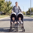 thumbnail image 4 of Babyjoy Foldable Twin Double Stroller Kids Ultralight Umbrella Stroller Pushchair 18 lbs Black, 4 of 9