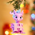 thumbnail image 3 of Fridja Personalized Dinosaur Christmas Ornament 26 Letters Hanging Pendant Ornaments 2024 Plastic Initial Monogram Xmas Tree Decorations with Hanging Rope Unique Customized Fun Gift for Kids, 3 of 3