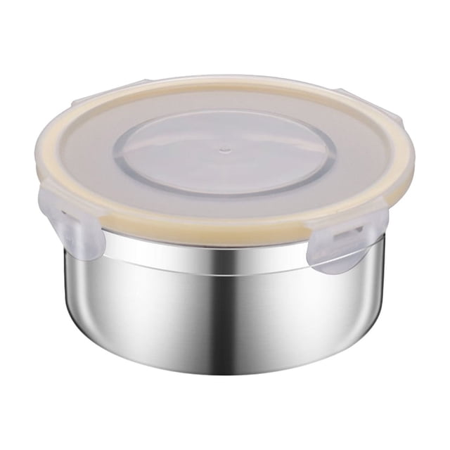 Contenant de Rangement Alimentaire en Acier Inoxydable, Boîte à Lunch Hermétique avec Couvercle, Boîte de Préparation de Repas pour Réfrigérateur, Contenant de Rangement de Cuisine Empilable, Boîte Bento Durable et Étanche