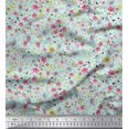 thumbnail image 1 of Soimoi Modal Satin Fabric Leaves,Butterfly & Flower Print Fabric by Yard 42 Inch Wide, 1 of 3