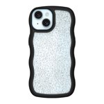 Wavy Grip Phone Case for iPhone 17e / iPhone 16e / iPhone 15 / iPhone 14 / iPhone 13 - Black/Gold Glitter