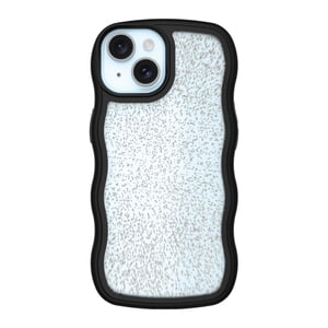 Étui de téléphone Wavy Grip pour iPhone 17e / iPhone 16e / iPhone 15 / iPhone 14 / iPhone 13 - Glace noire/or