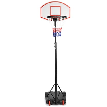 Gymax Support de Basketball avec Panneau Arrière, Système de Panier, Roues à Hauteur Réglable et 2 Filets