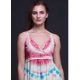 thumbnail image 4 of Bimba Robe Longue Maxi de Soirée pour Femmes en Rayonne Teinture sur Nœuds Imprimée, Dos Nu, à Bretelles Spaghetti - Très Petit, 4 of 5