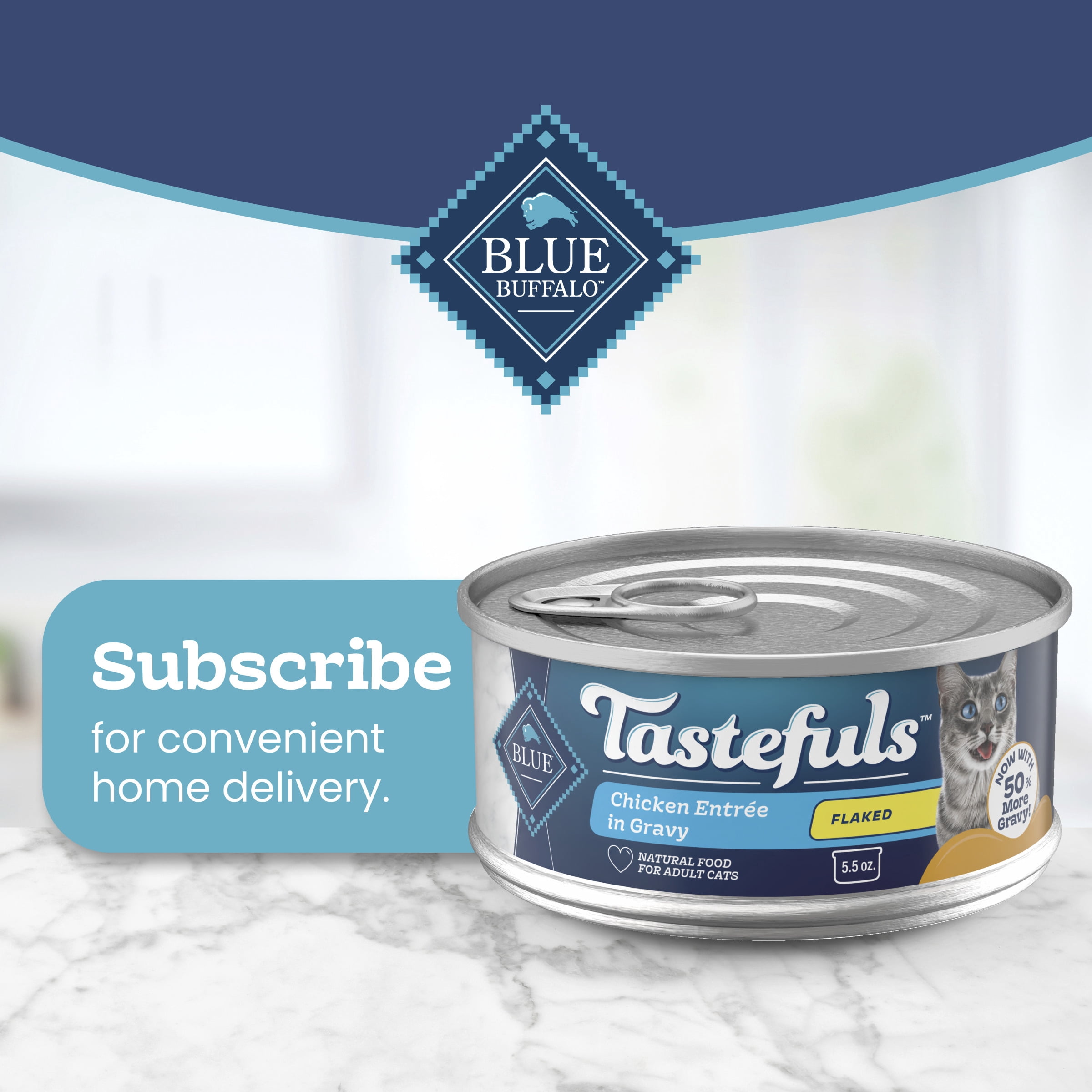 Blue Buffalo Tastefuls Flaked Chicken Entrée in Gravy Adult Cat Wet Food