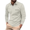 thumbnail image 1 of Chemises à Manches Longues pour Hommes Chemises à Manches Longues pour Hommes Mode Décontractée Col Rabattu Pull à Manches Longues Chemise Respirante Blouse Hauts Chemises pour Hommes Manches Longues Décontractées, 1 of 1