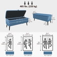 thumbnail image 3 of HOMCOM Banc Ottoman de Rangement, Repose-Pieds en Tissu de Lin Bleu Foncé, 3 of 10