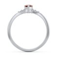 thumbnail image 4 of Birthstone Heart Ring with Shoulder Accents - Garnet (January), 4 of 4