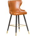 thumbnail image 2 of Meridian Furniture Hendrix Cognac Vegan Leather 28" Counter Stool (Set of 2), 2 of 8
