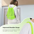 thumbnail image 4 of Costway Drawstring Backpack String Bag Folding Sports Sack w/Zipper Pocket Green, 4 of 10