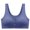 Blue, variant on Ashirexll Button Front Bras for Women Solid Color Crew Neck Wide Straps Seamless Wireless Breathable Full Coverage Daily Pink L