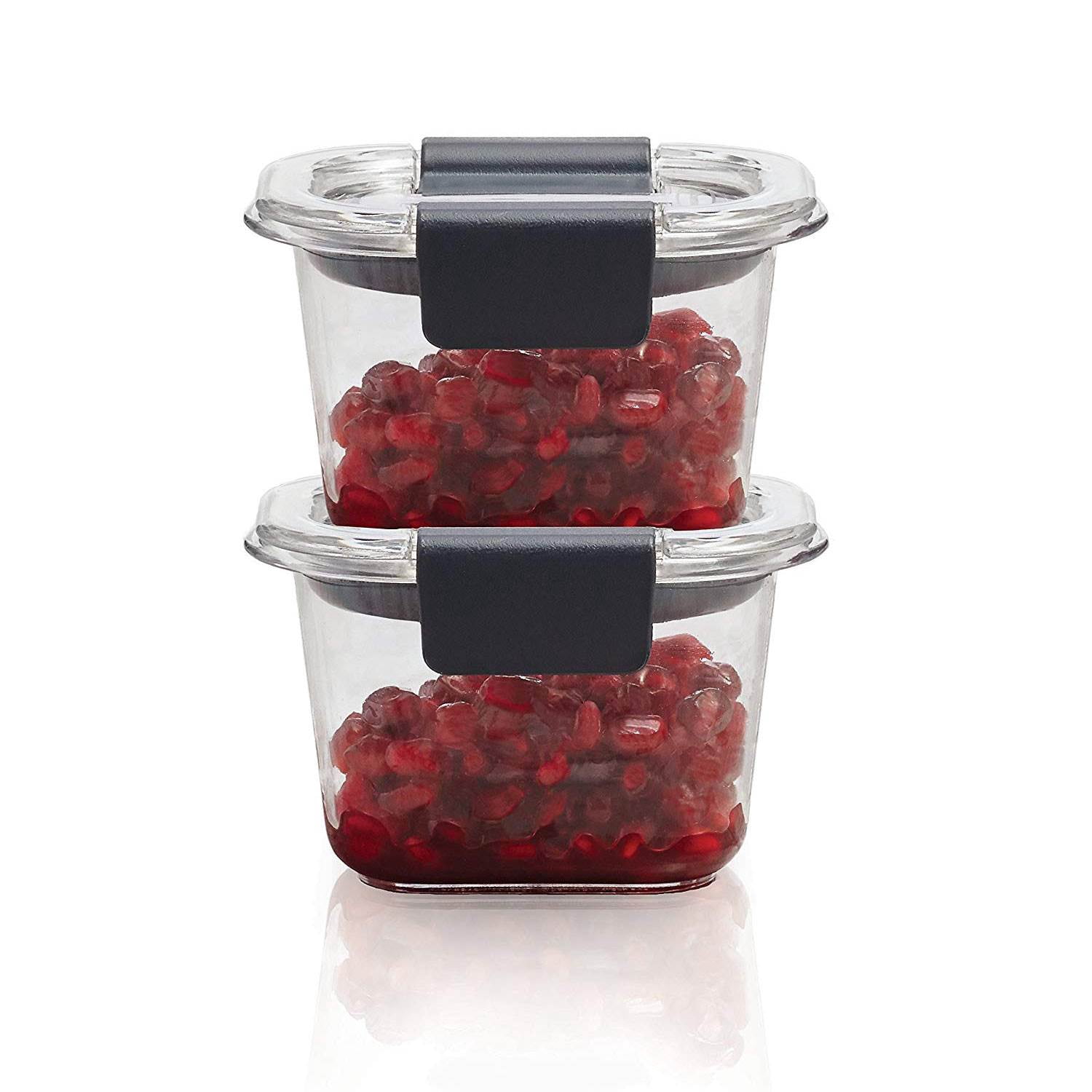 Rubbermaid Brilliance Plastic Food Storage Container, 118 mL (0.5 Cup), 2 Pack