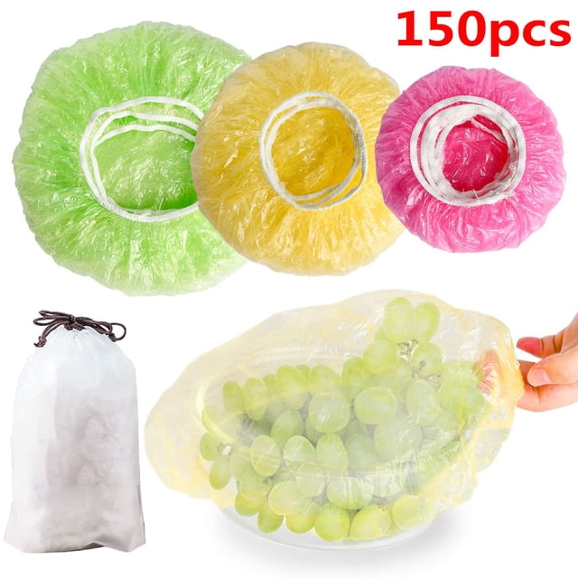 Couvercles de Rangement Alimentaires Élastiques Réutilisables Universels pour Cuisine, Contenants Alimentaires en Verre avec Couvercles, Contenants de Rangement pour Aliments pour Réfrigérateur, Contenant à Raisins pour Réfrigérateur, Contenants pour Vinaigrette, Contenants Hermétiques à l'Air pour Odeur
