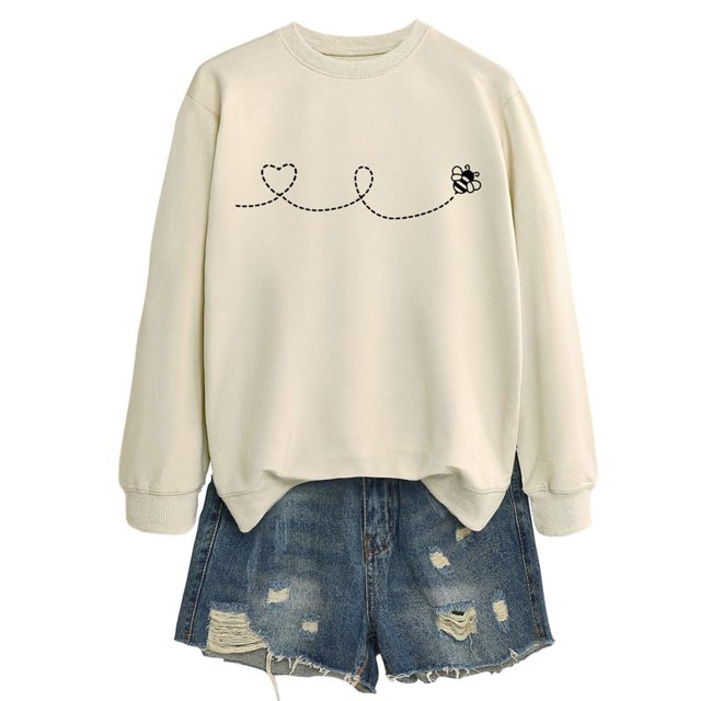 Chandails à Capuchon pour Femmes Chandail à Capuche Femme Manches Longues Col Rond Chandail en Molleton Décontracté Imprimé Chandail-Over Haut Tenue Quotidienne T-Shirt Blouse Automne Hiver Vêtements Décontractés Automne Veste