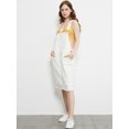 thumbnail image 4 of Junior Womens Distressed Denim Adjustable Strap Overall Dress, Off-white, Large, 4 of 5