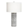 thumbnail image 1 of Pacific Coast Lighting Lampe de Table en Céramique à Rayures 27 Pouces en Blanc, 1 of 4