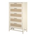 thumbnail image 4 of Ameriwood Home Lennon 5 Drawer Dresser, Ivory Oak and Faux Rattan, 4 of 9