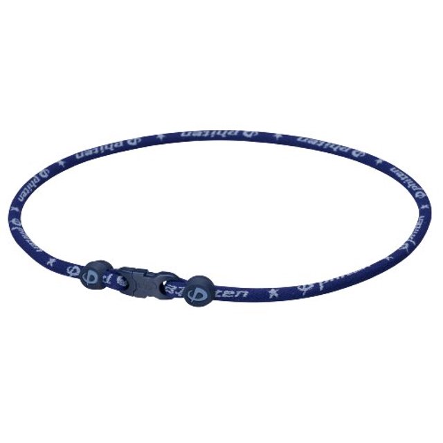 Phiten Titanium Necklace Star Star Necklace, Navy, 22