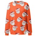 thumbnail image 4 of Bmisegm Women T-Shirt à Manches Longues Col Rond pour Femmes, Usage Quotidien à la Maison Ou en Extérieur, Haut Imprimé, Blouse Décontractée, Chandails en Molleton pour Orange TG, 4 of 5